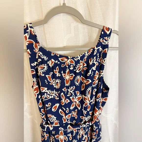 J. Crew | Navy Floral Tie-Waist Maxi Dress | Size 6 - Picture 10 of 11